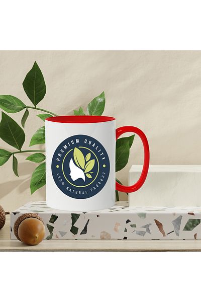 StoryGift Romania Mug With Message In English 100% Natural Product, Polka Dots, Leaves, Face, Circle, Multi, With