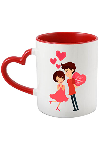 StoryGift Romania Cana Cu Mesaj In Engleza Happy Valentine's Day, Inima, Roch...