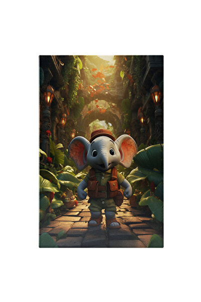 StoryGift Romania Tablou Canvas: Elefant Bebeluș Explorator În Junglă- Person...