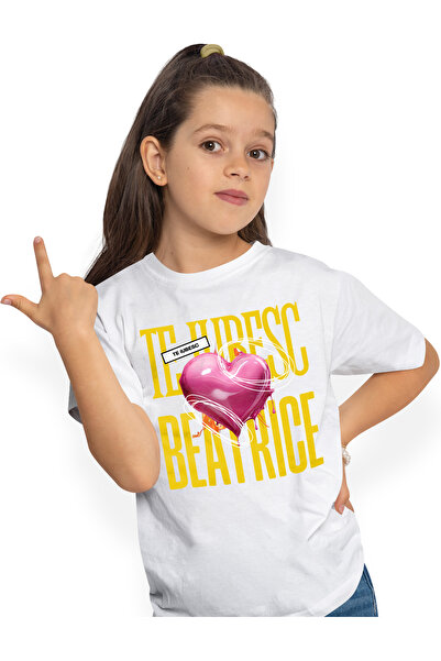 StoryGift Romania Tricou Copii Fete Te Iubesc Beatrice, Dragoste, Inima, Iubi...