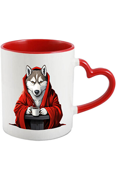 StoryGift Romania Cana cu un lup care are un capod rosu | ilustratie | cana c...