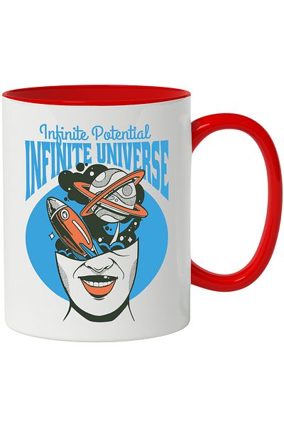 StoryGift Romania Mug With Message Infinite Potential Infinite Universe, Planet, Multicolor 330 ml, , With ,STG