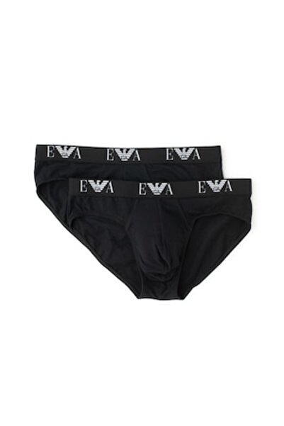 Emporio Armani Emporio Armani Underwear Set of Briefs with Logo Waistband - 2 Pairs, Black, M