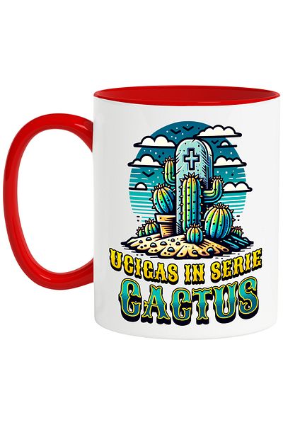 StoryGift Romania Mug serial killer cactus, dangerous plant, nature lovers, 330ml, Sky, Cu, STG