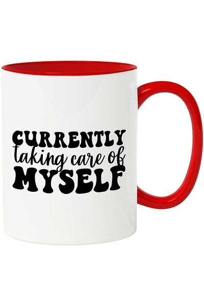 StoryGift Romania Mug with the message in English "Currently taking care of myself" - momentan am griya, Cu,STG.