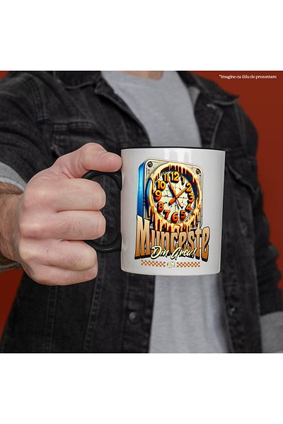 StoryGift Romania Mug Timoul Trece Motivational Text Work Hard!, 330ml, Ceramic with Handle, With