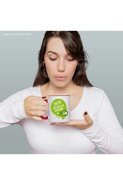 StoryGift Romania Mug With Message In English 100% Locally Grown, Locally Grown, Leaves, Tractor, Mul, With, STG