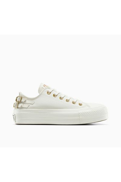 converse Women's Ecru Converse Chuck Taylor All Star Lift Platform Buckle Sports & Casual Shoes A11866C-Egret