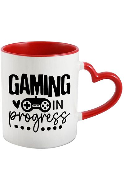 StoryGift Romania Mug with the text "Gaming in progress" - play on the computer in progress with Handle In, With, STG.