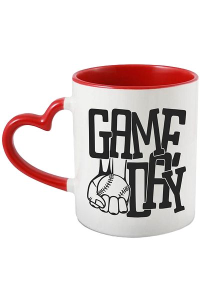 StoryGift Romania Mug with a baseball and the text in English "Game day", With ,STG
