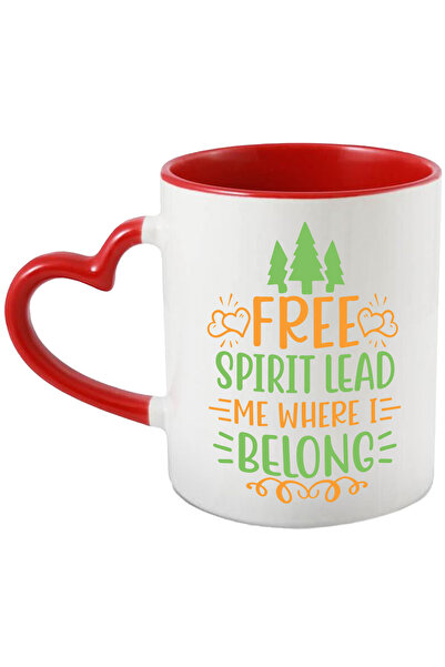 StoryGift Romania Cana cu brazi si inimioare cu mesajul "Free spirit, lead me...