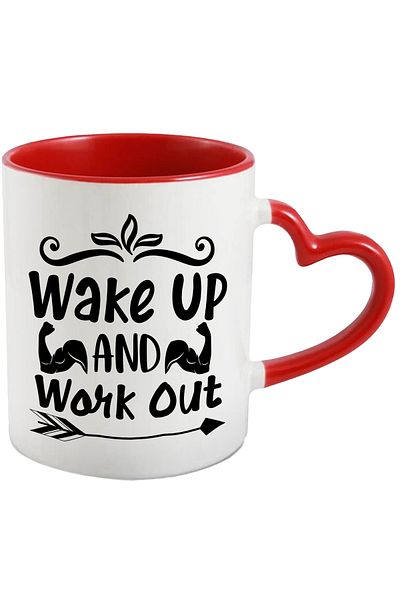 StoryGift Romania Mug with a message that encourages you to wake up and work out, with STG.