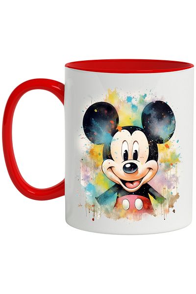StoryGift Romania Mickey Mouse Mug, Character, Disney, Mice, Watercolor, Multicolor 330 ml, , With ,STG