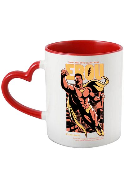 StoryGift Romania Mug - My Dad is the Greatest Hero Batman Family, 330ml, Ceramic with Handle I, With, STG