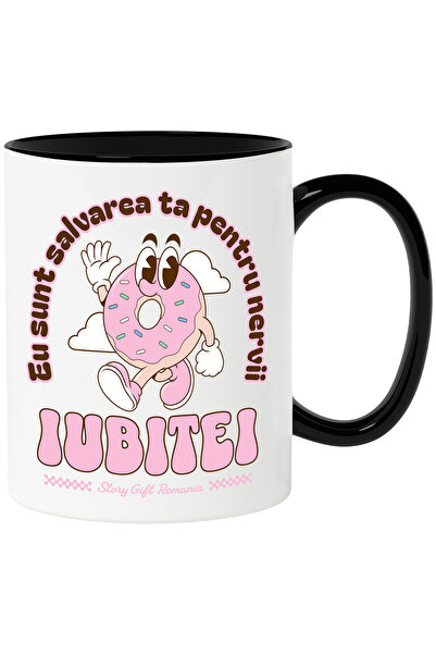 StoryGift Romania Cana Gogoasa Vesela Text Haios Eu Sunt Salvarea Ta Pentru Nervii Iubitei , 330ml, Cu ,stg