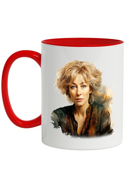 StoryGift Romania Mug With Charlize Theron, Actress, Portrait, Celebrity, Multicolor 330 ml, Wax, With ,STG