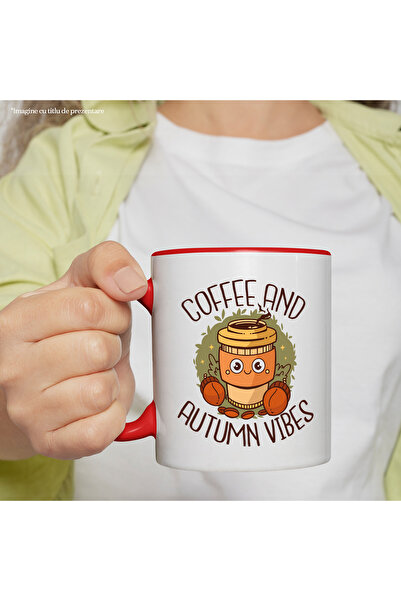 StoryGift Romania Coffee And Autumn Vibes Message Mug, Coffee, Acorns, Autumn, Multicolor 330 ml,, With ,STG.