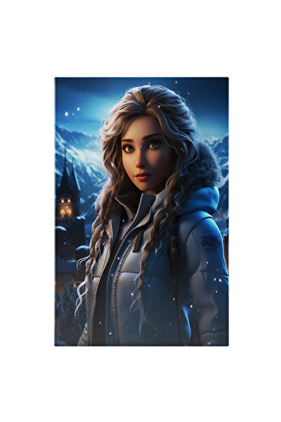 StoryGift Romania Tablou Canvas: Portret Cu Fata In Peisaj De Iarna Intuneric...