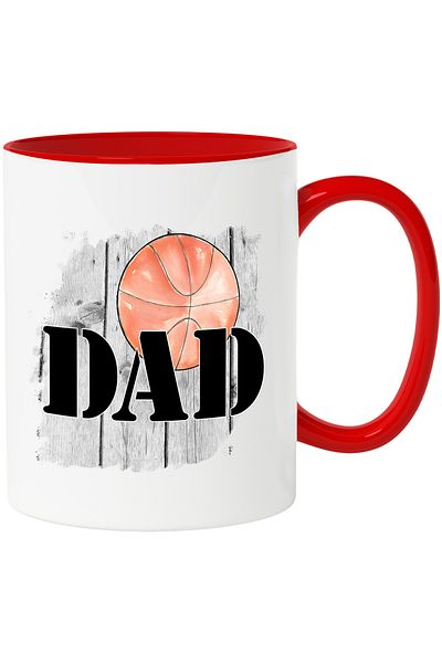 StoryGift Romania Basketball mug with the message "Dad", support, illustration, sport, parent, With ,STG