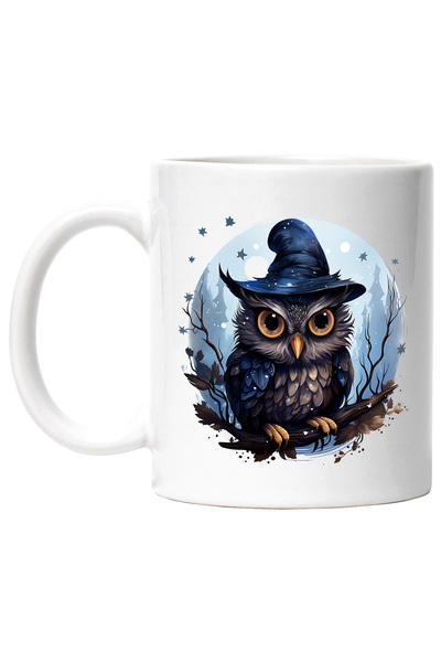 StoryGift Romania Cana Cu O Bufnita Cu Privire Malefica, Ilustratie, Palarie ...