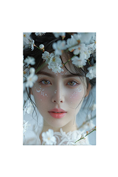 StoryGift Romania Tablou Canvas Melodia Florilor Albe Și Chipul Delicat Al Fe...