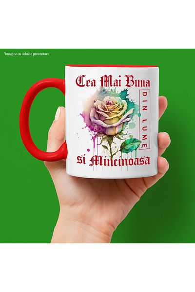 StoryGift Romania Mug With Text The Best At Lying, In The World, Flower, Colorful Rose, Wa, With, STG.