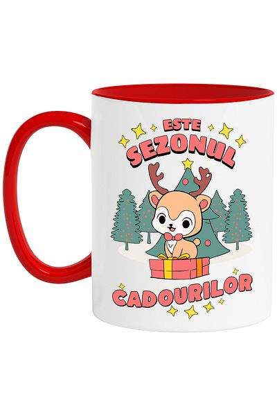 StoryGift Romania It's the season of gifts mug deer in the forest Christmas, 330ml, Ceramic with Handle, With,STG