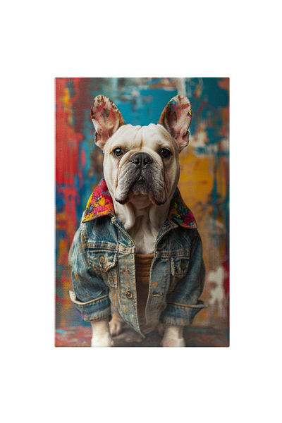 StoryGift Romania Tablou Canvas Întâlnirea Dintre Natură Și Artă Bulldogul Fr...