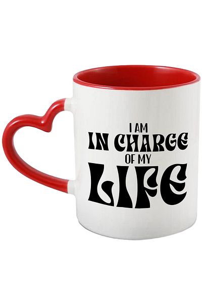 StoryGift Romania Mug for those who are responsible for their lives with Red Heart Handle, With M,STG.