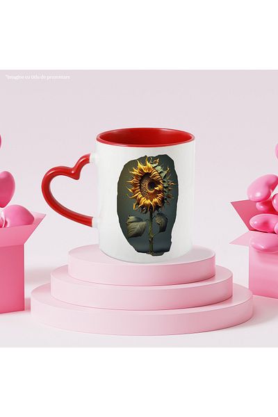 StoryGift Romania Sunflower Mug, Dark Leaves, Nature, Plants, Lovers, With,STG.