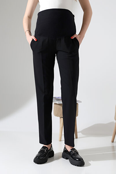 ZEYCEN Hamile Likralı Beli Ayarlanabilir Esnek Double Kumaş Cigarette Pantolon