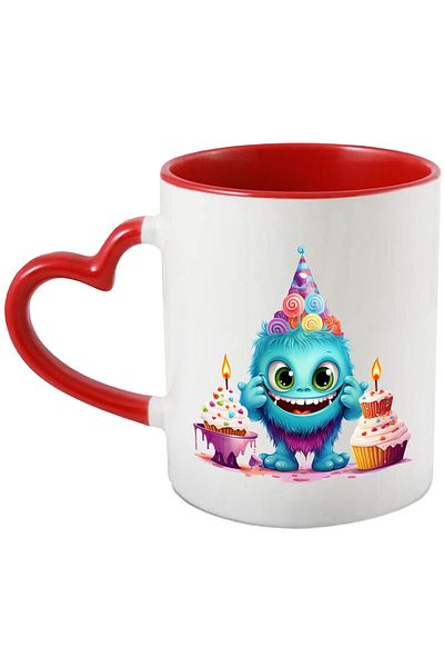 StoryGift Romania Mug with a ball-shaped creature | illustration | big smile | birthday |, With ,STG