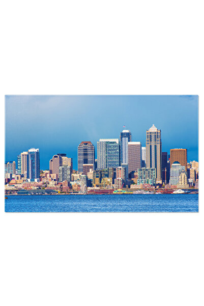 StoryGift Romania Tablou Canvas Silueta Urbana A Downtownului Seattle O Priveliste Iconica Cu Cladiri Inalte Si M