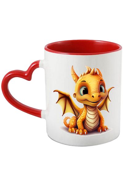 StoryGift Romania Cana cu un pui de dragon portocaliu, ilustratie, anul dragonului, China, an nou , Cu ,STG