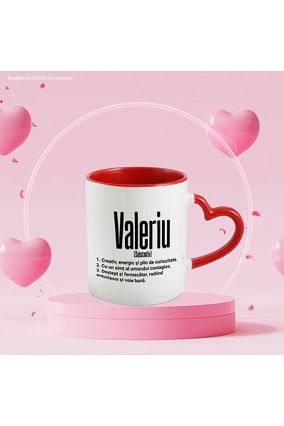 StoryGift Romania Mug With The Name Valeriu, With Motivational Message, Creative, Energetic, Curious, Smart, With, STG.