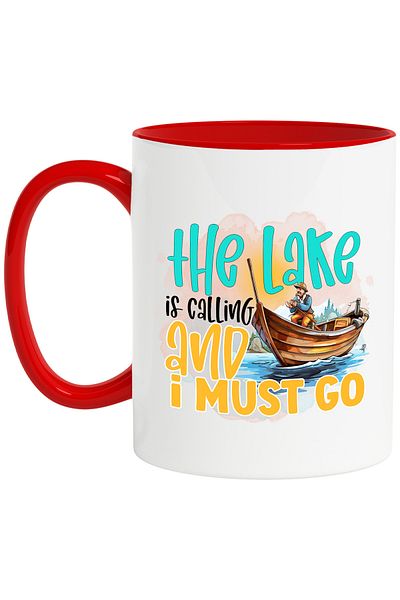 StoryGift Romania Mug with the message "The lake is calling and I must go", with STG