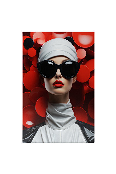 StoryGift Romania Tablou Canvas: Femeie Stilizata Care Poarta Ochelari De Soa...