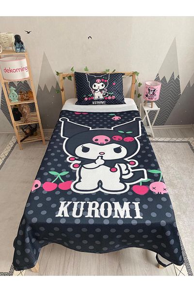 dekomingo Kuromi Black Baby and Kids Baza Pique Set