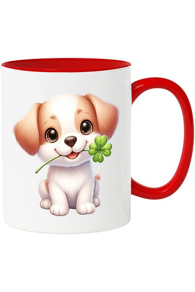 StoryGift Romania CCana with a playful puppy | illustration | cheerful | luck | Ireland | shamrock with pa, With ,STG