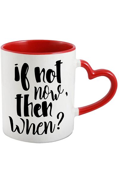 StoryGift Romania Mug with the text in English "If not now, then when?" - if not now, then when? , With ,STG