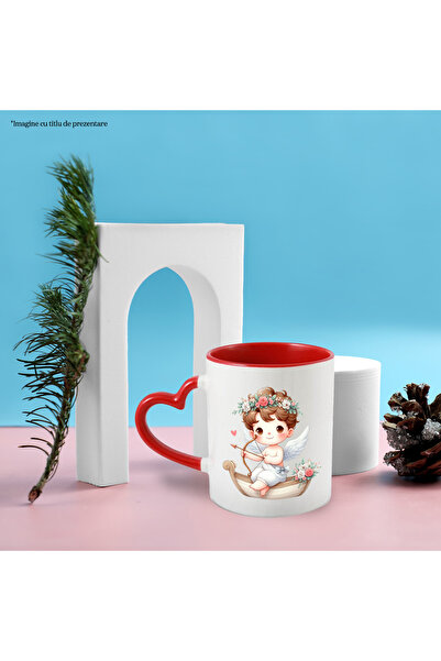 StoryGift Romania Cana Cu Un Bebelus Vesel Care Trage Cu Arcul | Ilustratie | Cupidon | Valentine', Cu ,stg