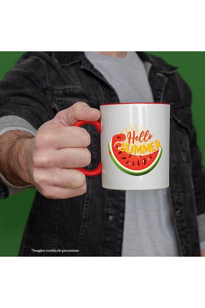 StoryGift Romania Mug with the message "Hello, Summer", summer, vacation, relaxation, holiday, illustration, , With ,STG