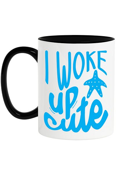 StoryGift Romania Mug for those who wake up cute - starfish with Black Handle, With Black Handle, STG