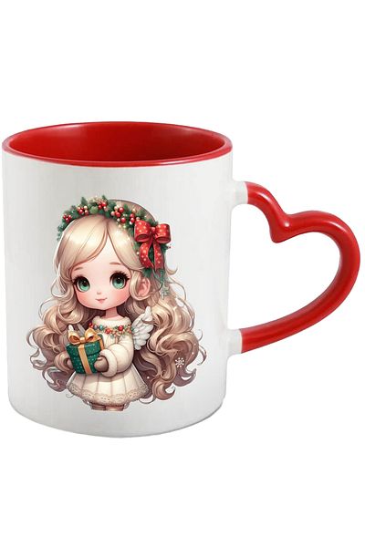 StoryGift Romania Cana Cu O Fetita Dragalasa Care Tine Un Cadou | Ilustratie | Coronita | Manusi |, Cu ,stg