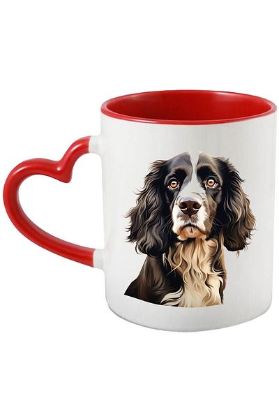 StoryGift Romania Mug with a serious puppy, illustration, black, white, piercing eyes, for boyfriend, With ,STG