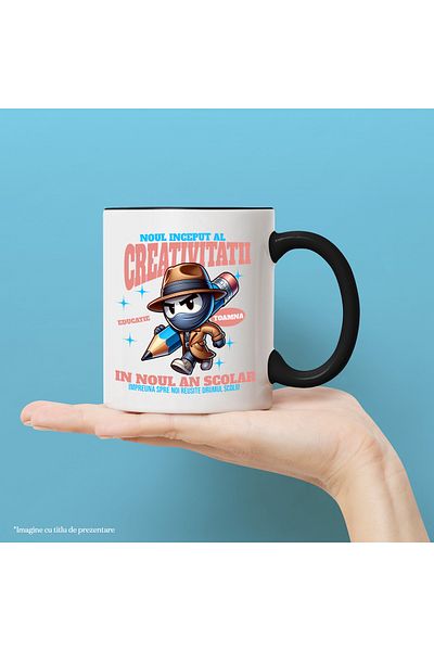 StoryGift Romania Mug the new beginning of creativity-in the new school year, 330ml, Ceramic with N Handle, With, STG