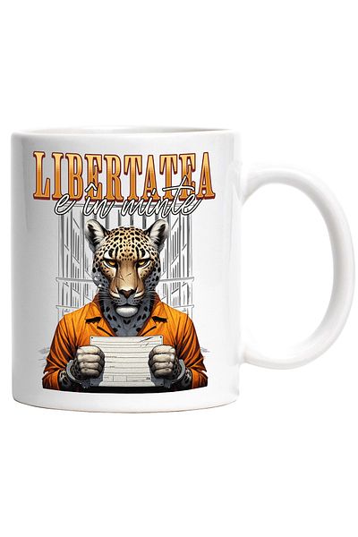 StoryGift Romania Cana Ghepard in inchisoare text, libertatea e in minte, mesaj motivational, 330m, Cu ,STG