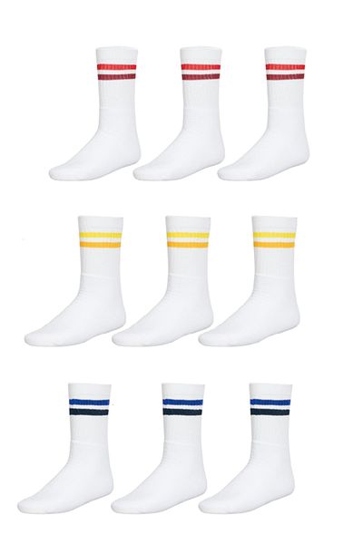 Kappa Set of 9 pairs of socks, men, with band, white, 43-46, Kappa
