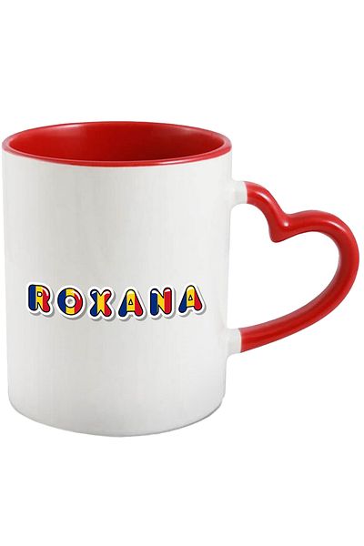 StoryGift Romania Mug With Name Roxana, Romania, Supporter, Romanian Flag, Patriot, 330ml, Wax, With,STG