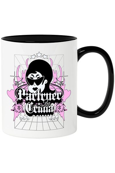 StoryGift Romania Mug girl with glasses gangster partner in crime, 330ml, Ceramic with Black Handle, With ,STG